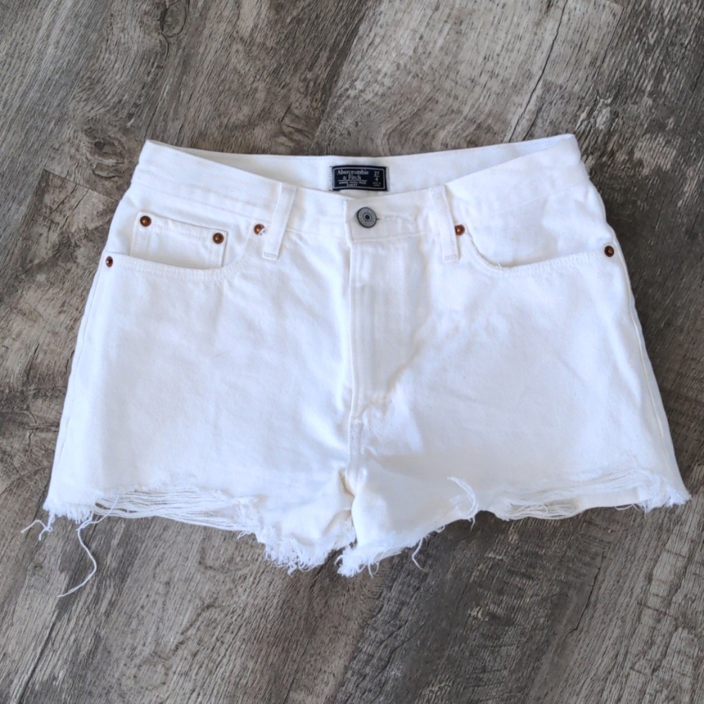 Abercrombie & Fitch White High Rise Shorts